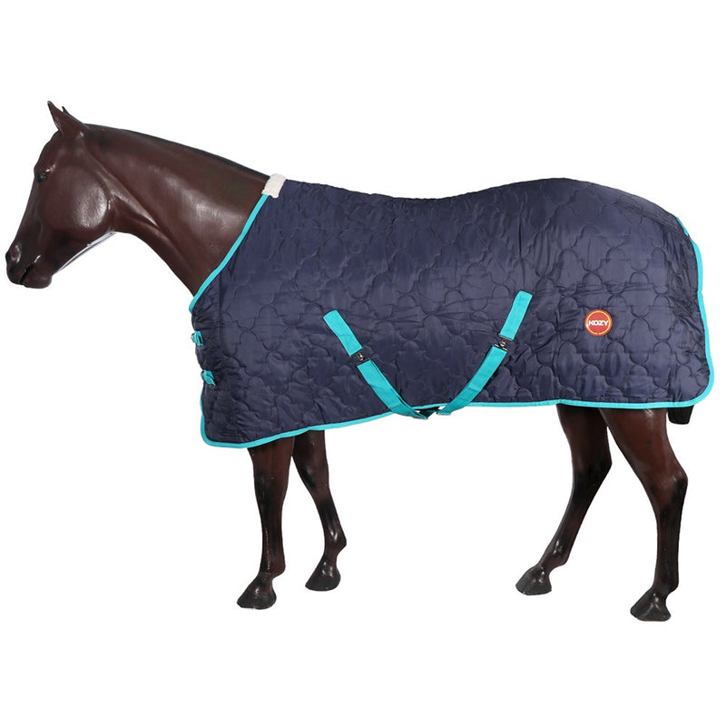 Kozy Quilted Stable Rug 420d 200gm Fill Navy & Teal [:5&