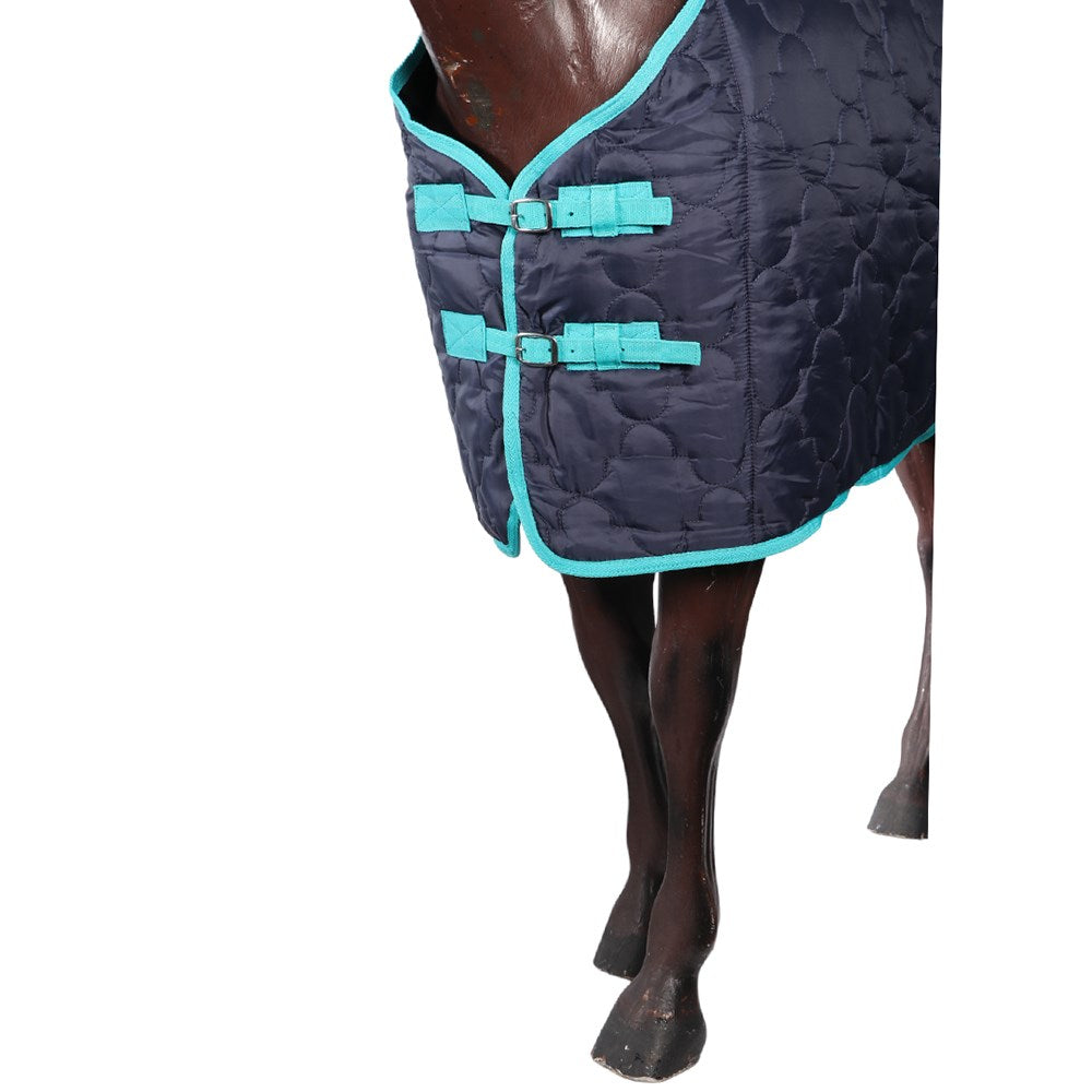 Kozy Quilted Stable Rug 420d 200gm Fill Navy & Teal [:5'0"]