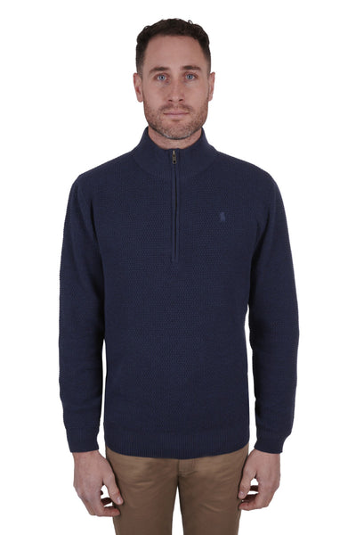 Jumper Thomas Cook Ryan 1/4 Zip Petrol Mens [:medium]