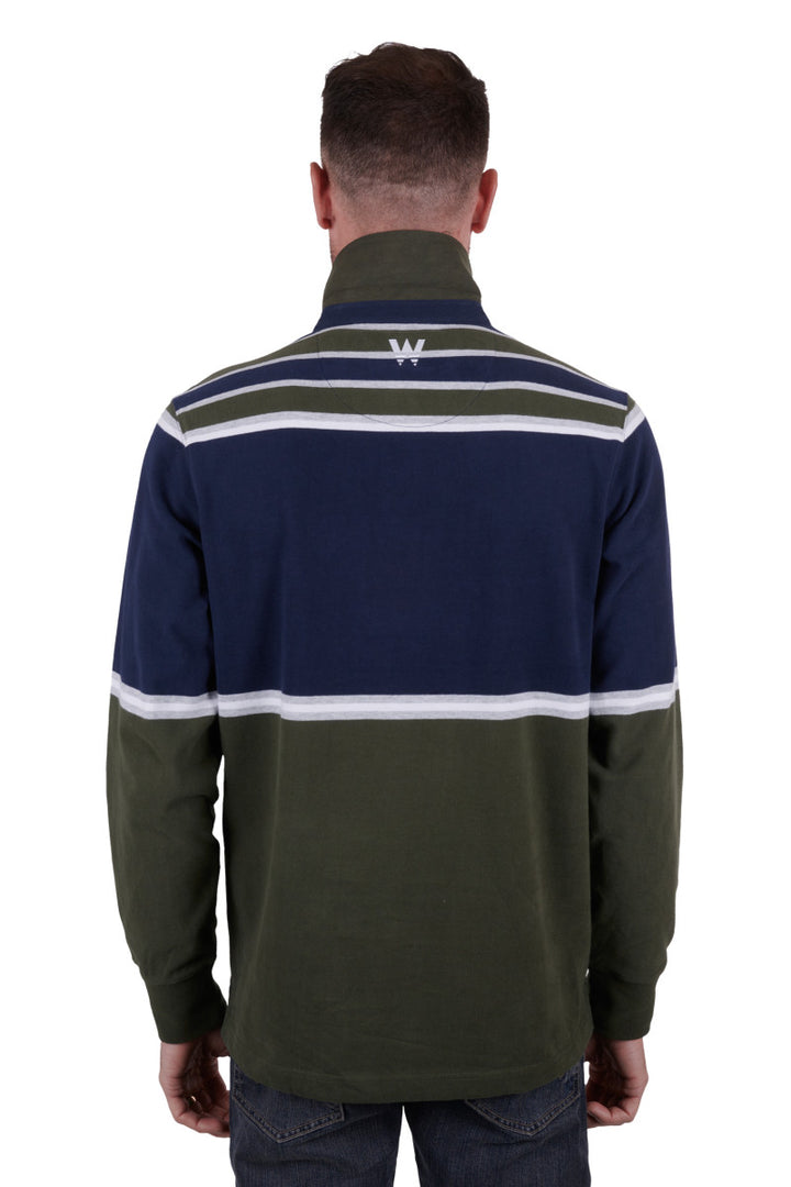 Rugby Top Wrangler Richard W24 Cypress & Navy Mens [:medium]