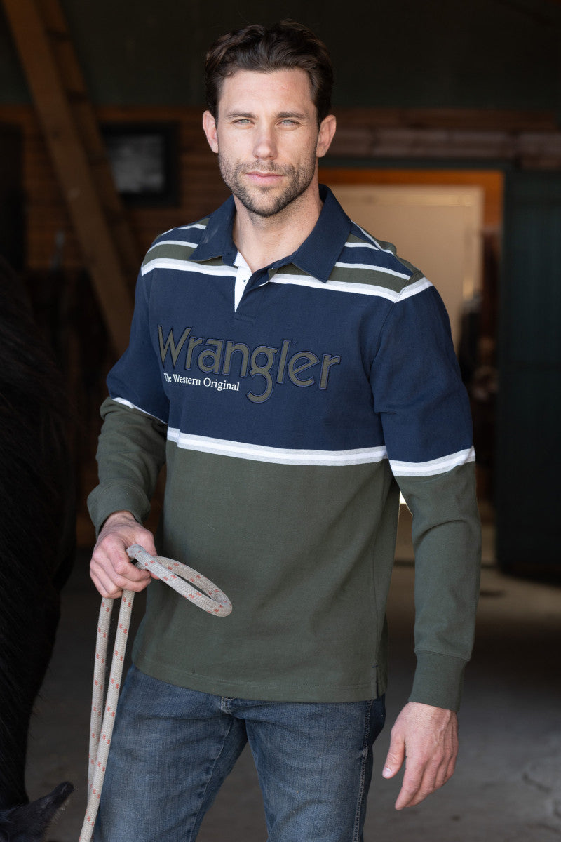 Rugby Top Wrangler Richard W24 Cypress & Navy Mens [:medium]