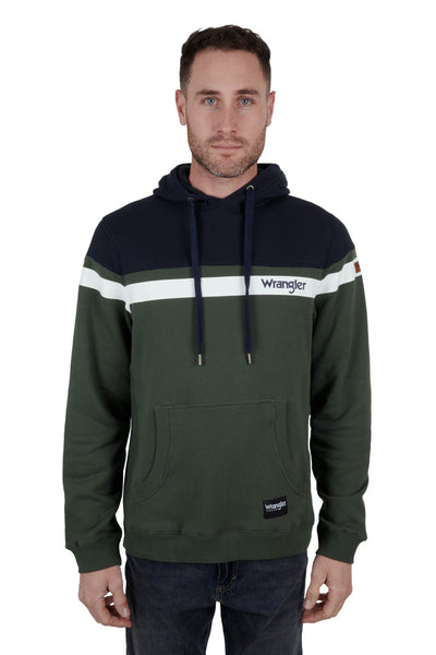 Hoodie Wrangler Jonathon Navy & Cypress Mens [:medium]