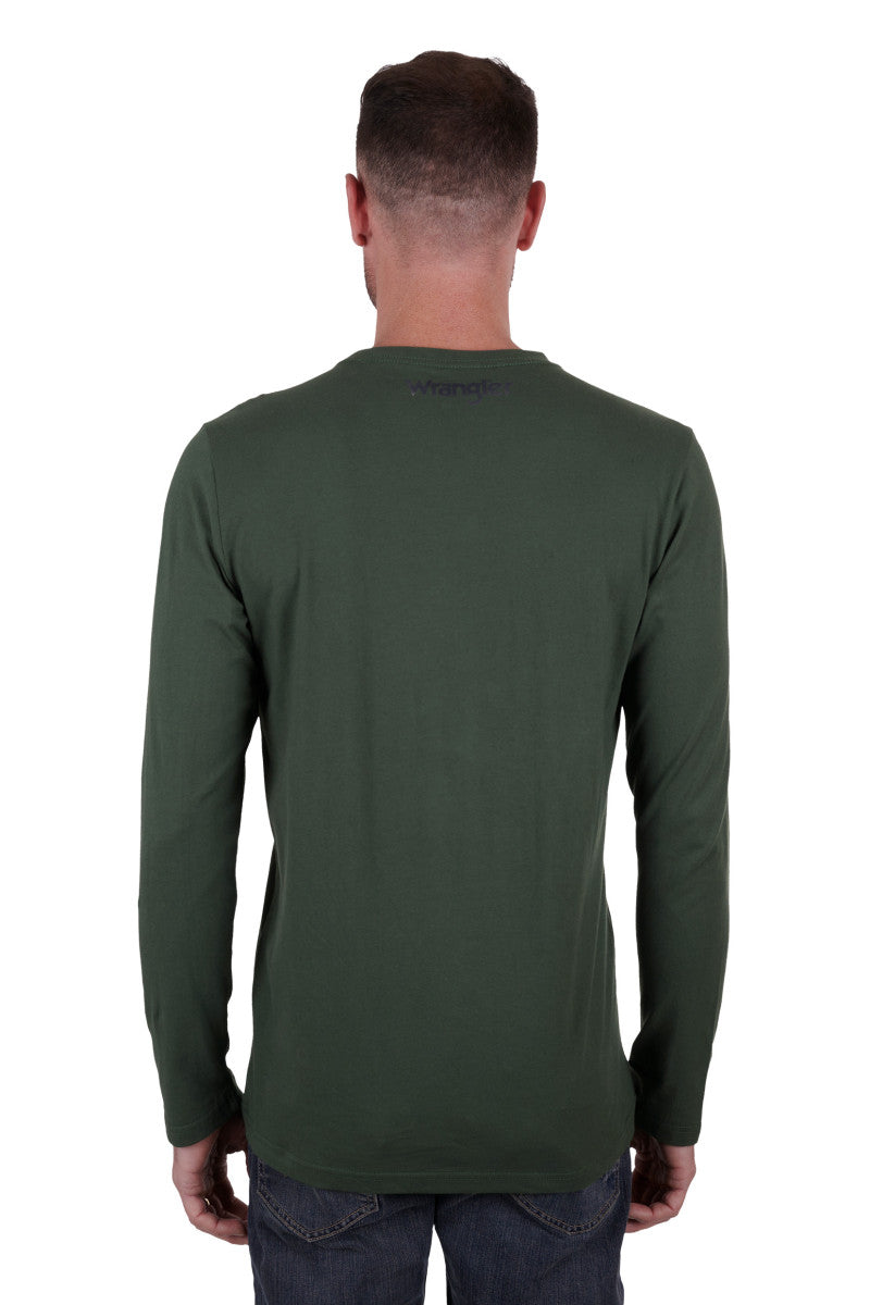 Tee Shirt Wrangler Farrell Long Sleeve Cypress Mens [:medium]