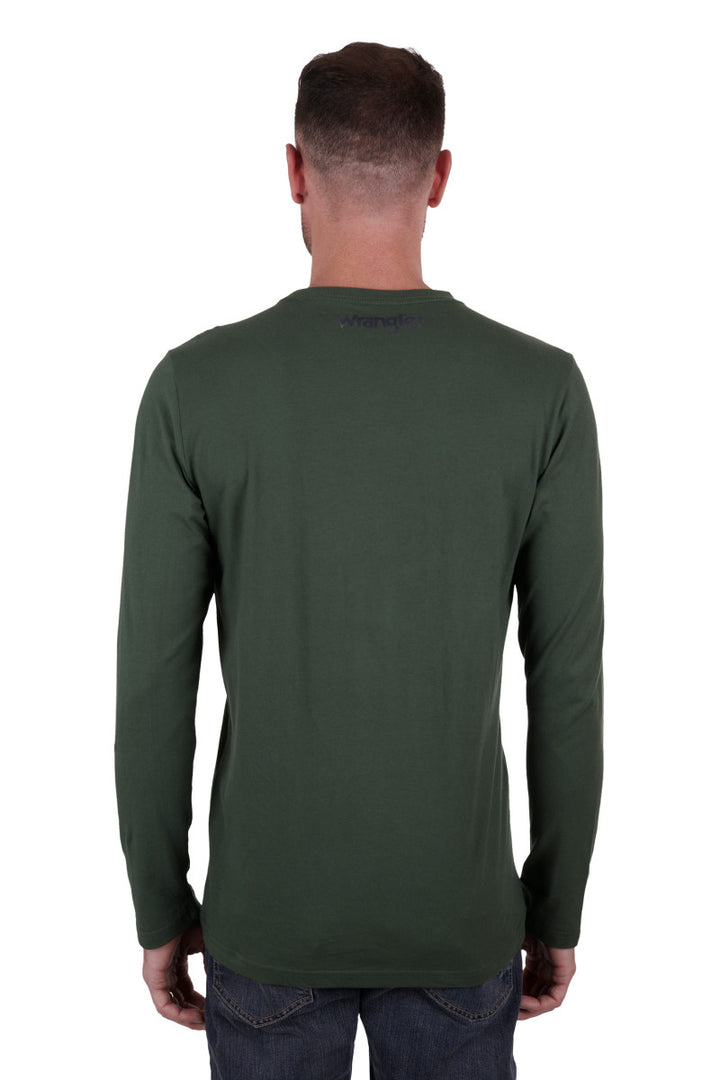 Tee Shirt Wrangler Farrell Long Sleeve Cypress Mens [:medium]
