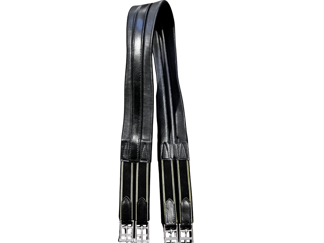Girth Leather Padded Black [:120cm]
