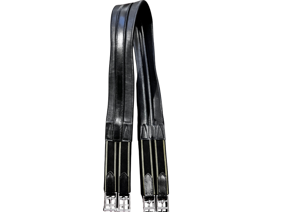 Girth Leather Padded Black [:120cm]