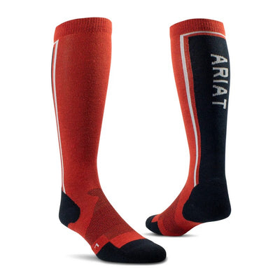 Socks Ariat Ariattek Winter Slimline W24 Uni Red Ochre & Black