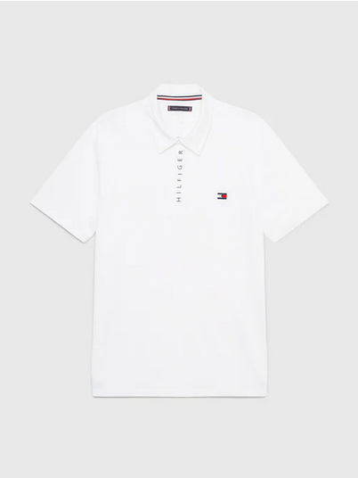 Polo Top Tommy Hilfiger Harlem Logo Short Sleeve Optic White Mens [:medium]