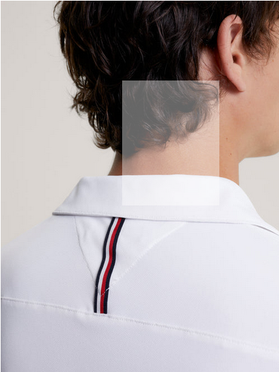 Polo Top Tommy Hilfiger Harlem Logo Short Sleeve Optic White Mens [:medium]