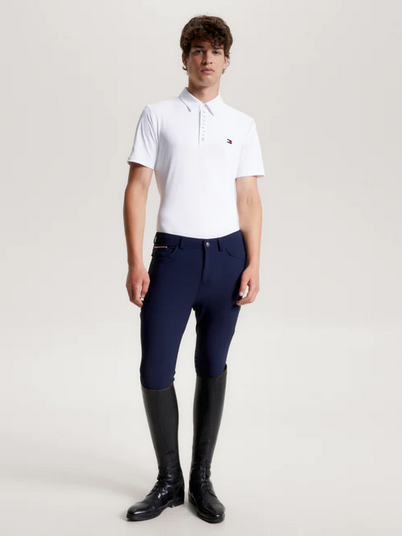 Polo Top Tommy Hilfiger Harlem Logo Short Sleeve Optic White Mens [:medium]