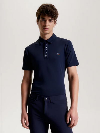 Polo Top Tommy Hilfiger Harlem Logo Short Sleeve Desert Sky Mens [:medium]