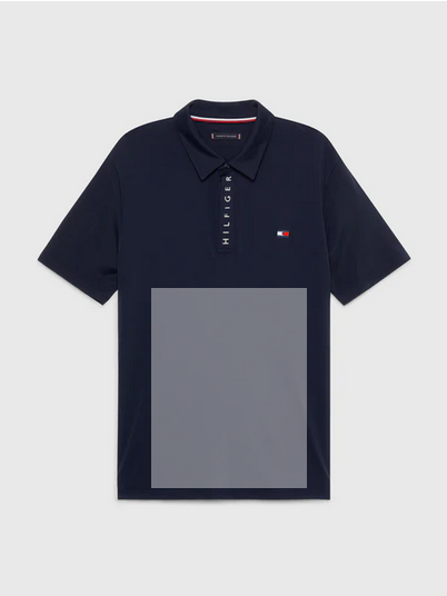 Polo Top Tommy Hilfiger Harlem Logo Short Sleeve Desert Sky Mens [:medium]