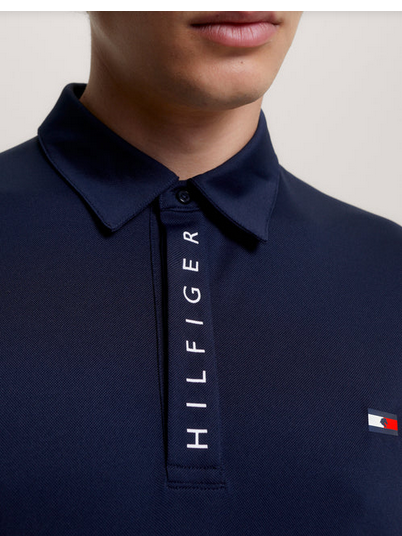 Polo Top Tommy Hilfiger Harlem Logo Short Sleeve Desert Sky Mens [:medium]