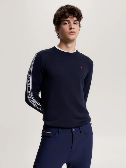 Sweater Tommy Hilfiger Seattle Jacquard Logo Desert Sky Mens [:medium]