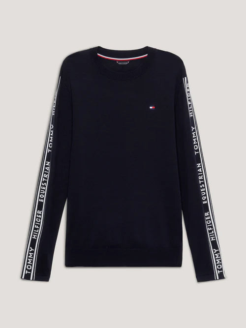 Sweater Tommy Hilfiger Seattle Jacquard Logo Desert Sky Mens [:medium]