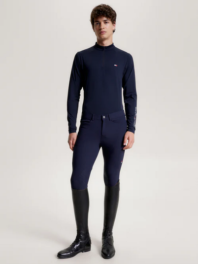 Training Top Tommy Hilfiger Wellington Long Sleeve 1/4 Zip Desert Sky Mens [:medium]