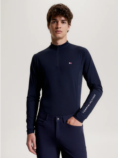 Training Top Tommy Hilfiger Wellington Long Sleeve 1/4 Zip Desert Sky Mens [:medium]