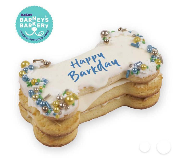 Kazoo Treat Dog Fun Birthday Bone Cake Blue