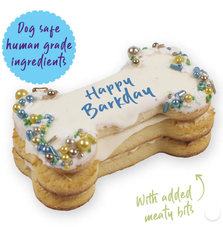 Kazoo Treat Dog Fun Birthday Bone Cake Blue