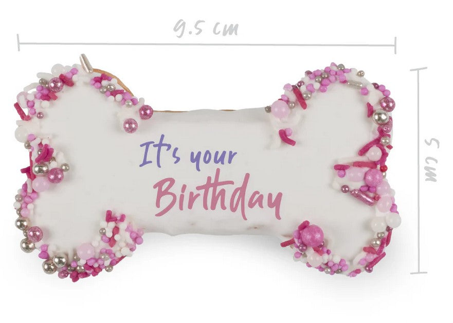 Kazoo Treat Dog Fun Birthday Bone Cake Pink