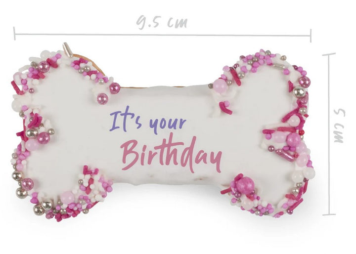 Kazoo Treat Dog Fun Birthday Bone Cake Pink