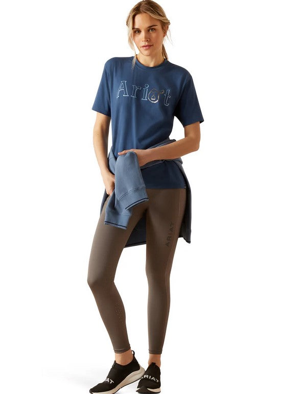 Tee Shirt Ariat Bf Short Sleeve S24 Dark Denim Ladies [:extra Small]
