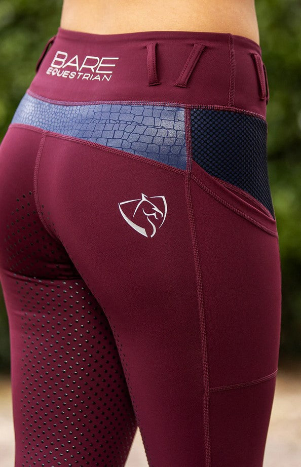 Tights Bare Equestrian Performance Riding Ruby Croc [:small]