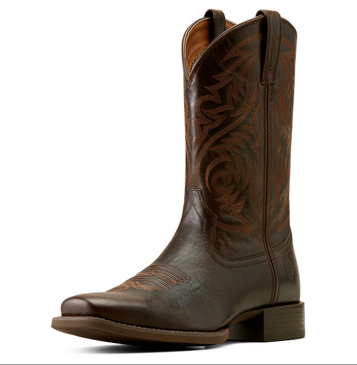 Western Boots Ariat Herdsman Square Toe Burnished Chocolate Mens [:8.0]