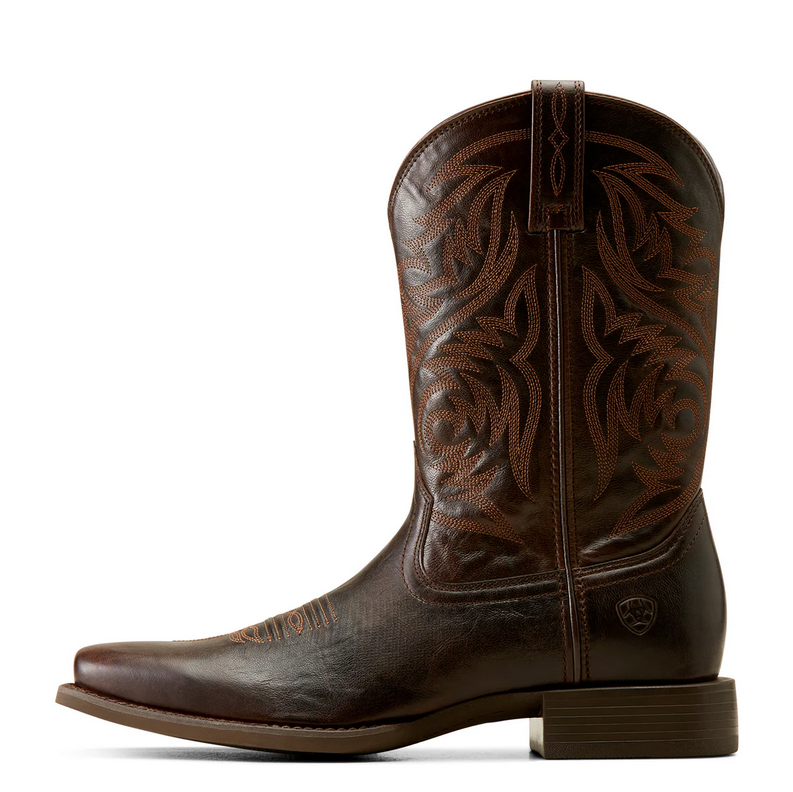 Western Boots Ariat Herdsman Square Toe Burnished Chocolate Mens [:8.0]