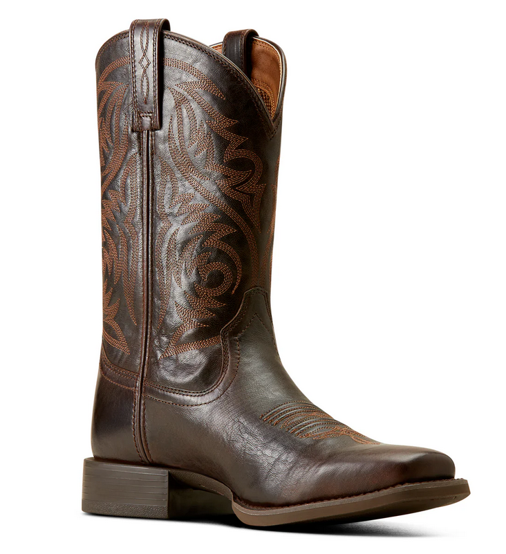 Western Boots Ariat Herdsman Square Toe Burnished Chocolate Mens [:8.0]