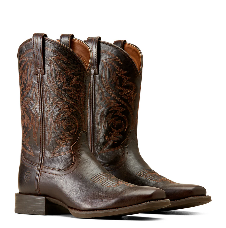 Western Boots Ariat Herdsman Square Toe Burnished Chocolate Mens [:8.0]