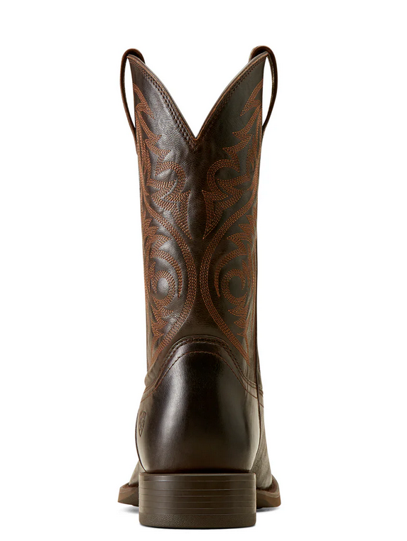 Western Boots Ariat Herdsman Square Toe Burnished Chocolate Mens [:8.0]