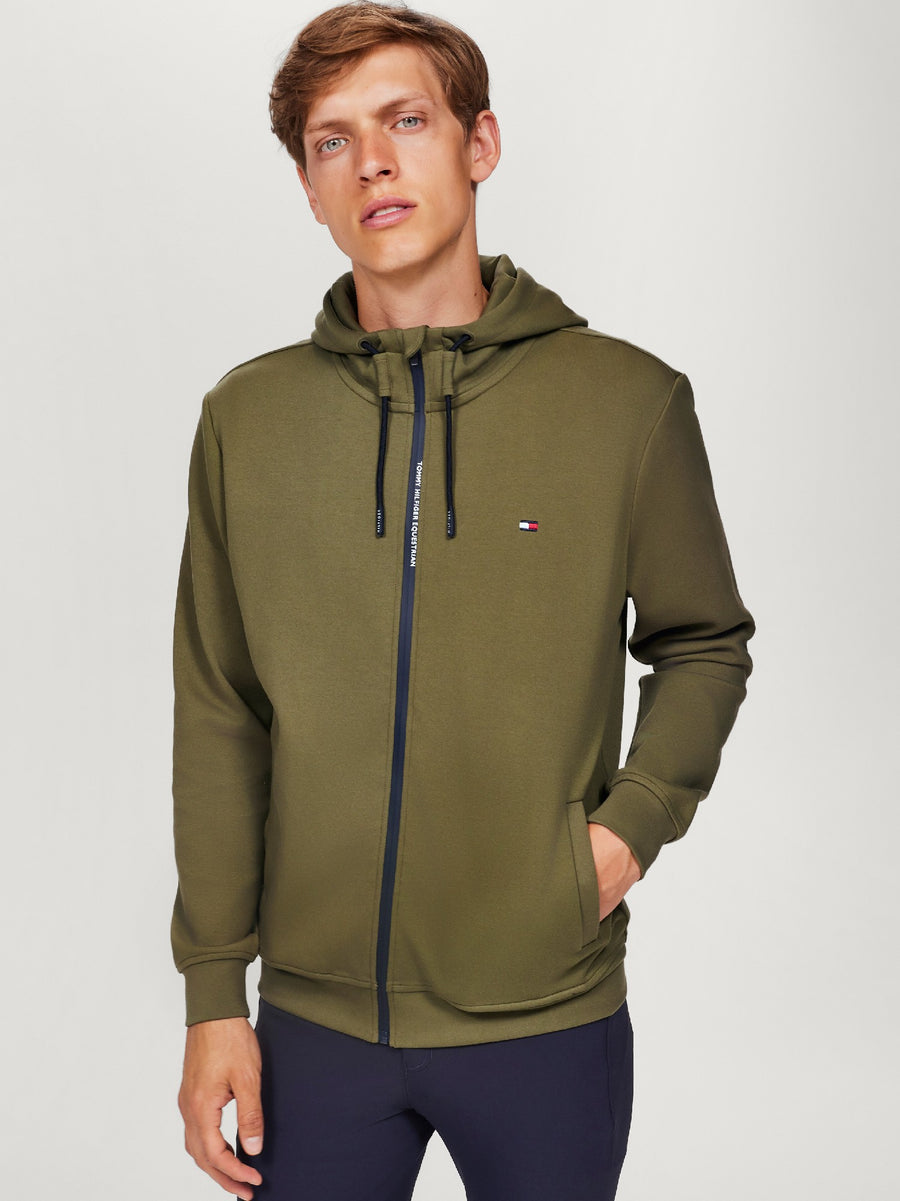 Hoodie Tommy Hilfiger Glenn Zip Up Utility Olive Mens [:medium]