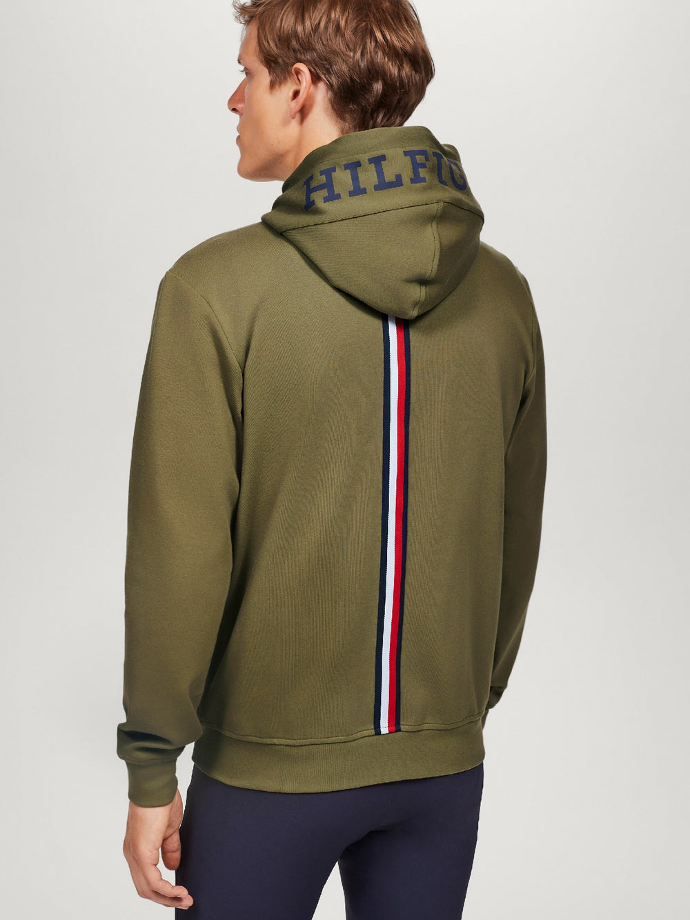 Hoodie Tommy Hilfiger Glenn Zip Up Utility Olive Mens [:medium]