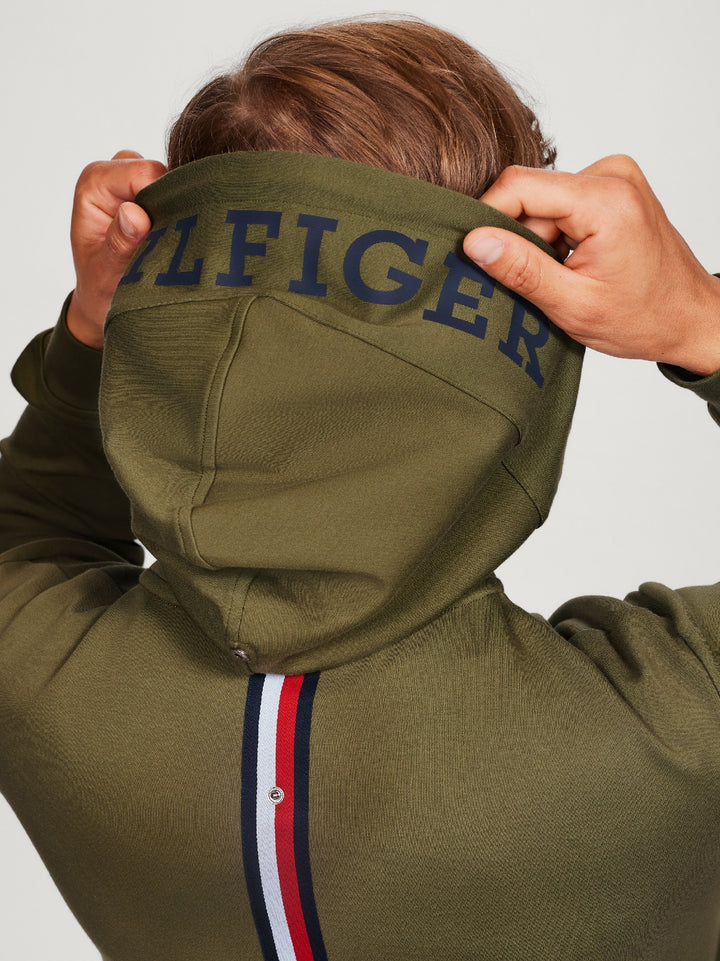 Hoodie Tommy Hilfiger Glenn Zip Up Utility Olive Mens [:medium]