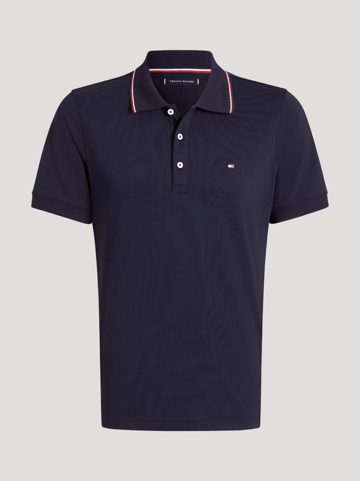 Polo Top Tommy Hilfiger Harrison Pique  Short Sleeve Desert Sky Mens [:medium]