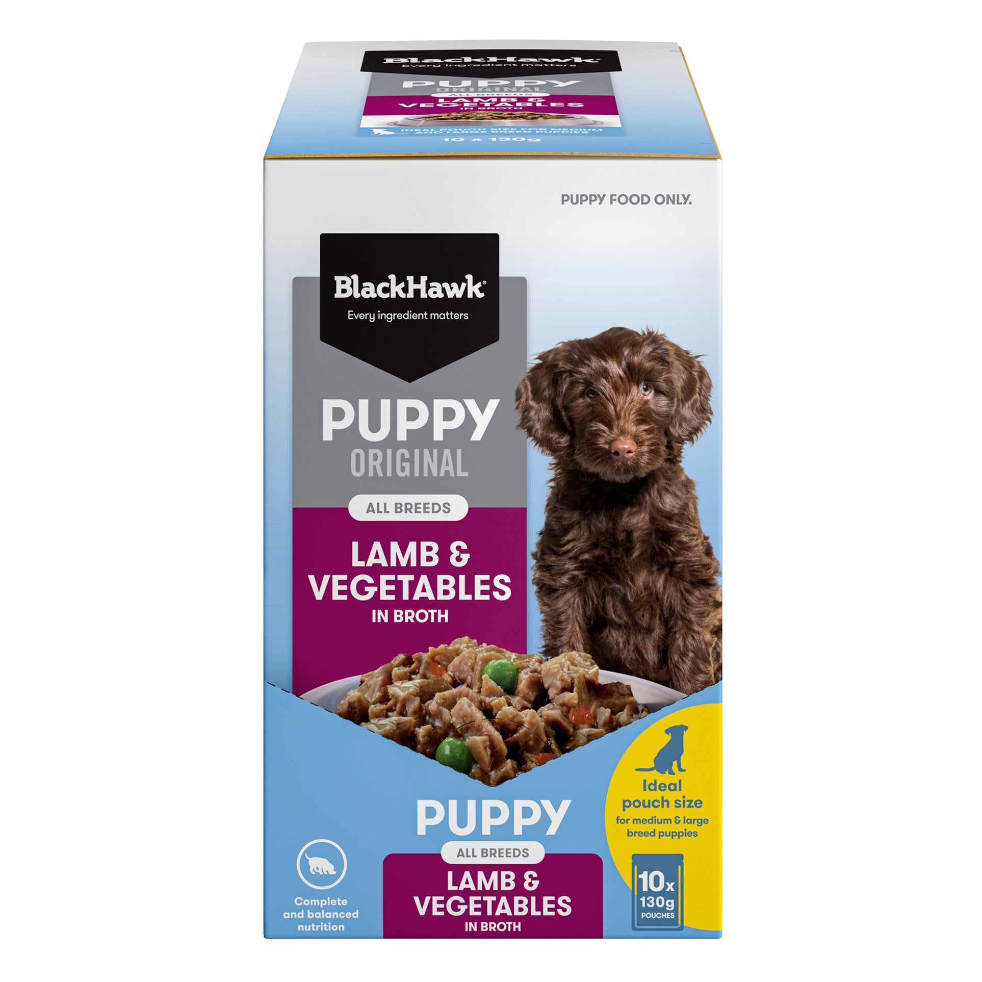 Blackhawk Dog Wet Pouch Puppy Lamb & Vegetables 130gm Box Of 10