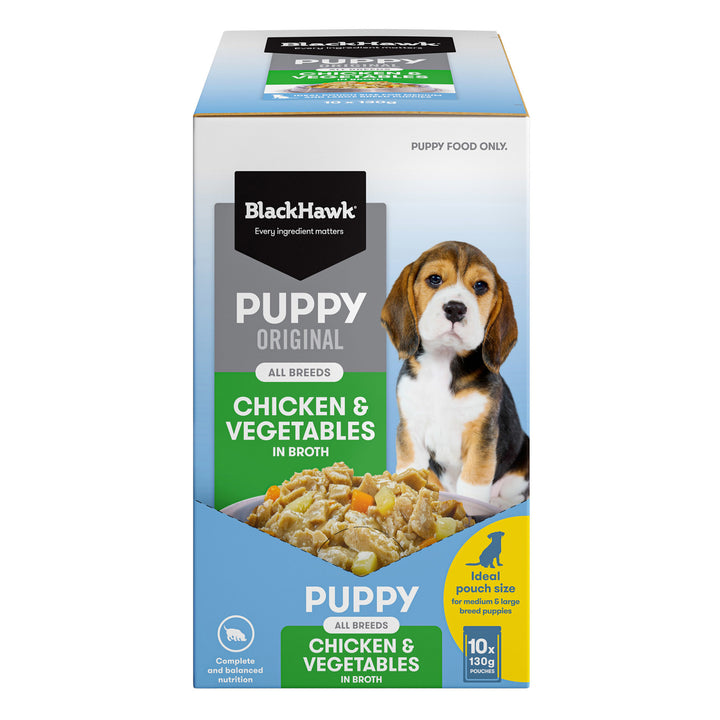 Blackhawk Dog Wet Pouch Puppy Chicken & Vegetables 130gm Box Of 10