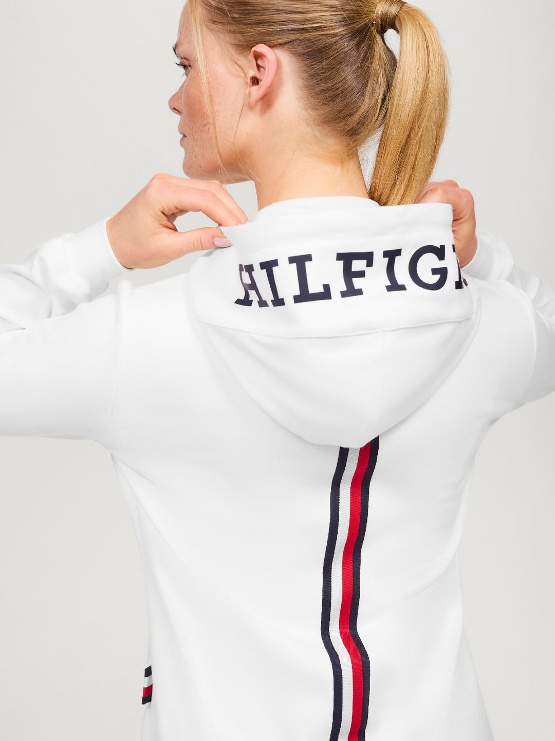 Hoodie Tommy Hilfiger Kingston Zip Up Ecru Ladies [:small]