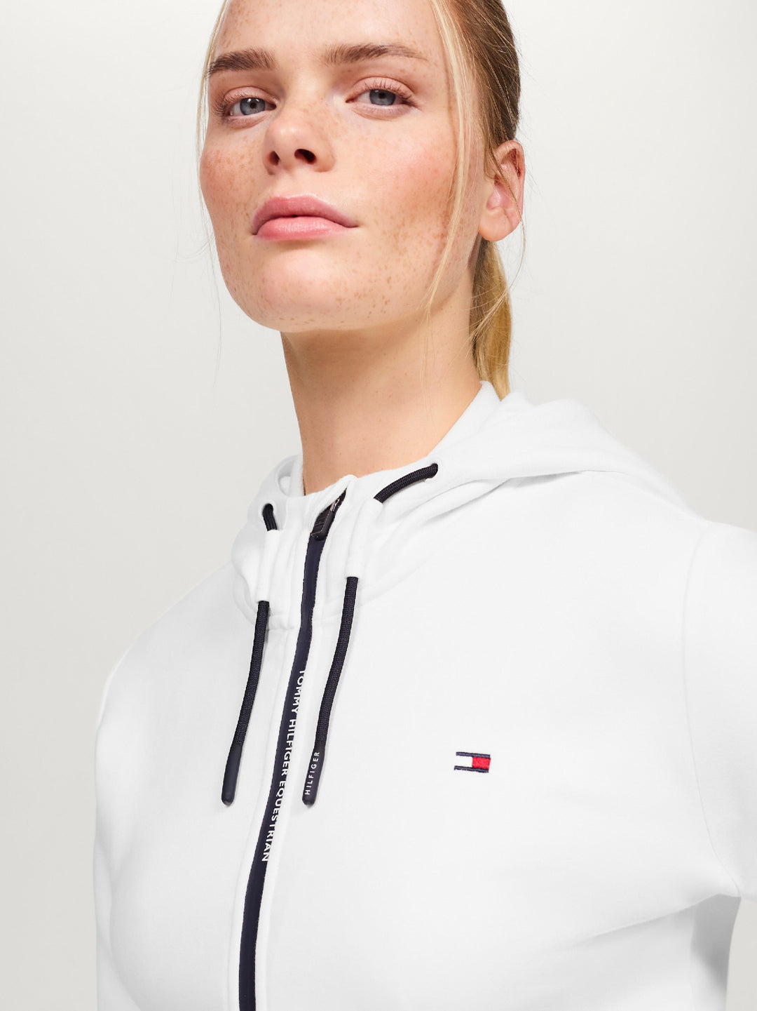 Hoodie Tommy Hilfiger Kingston Zip Up Ecru Ladies [:small]