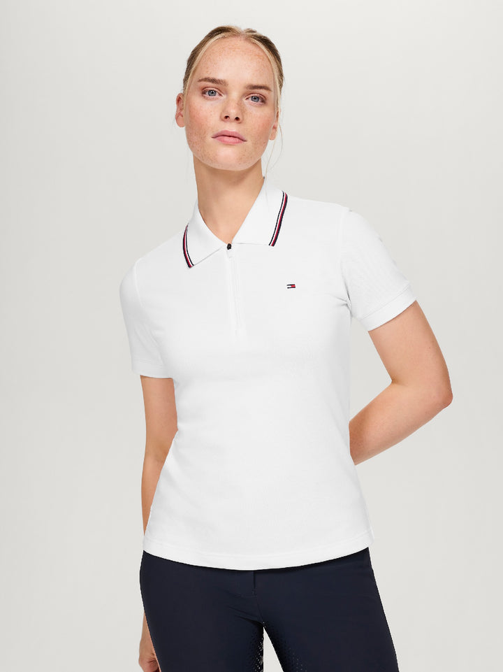 Polo Top Tommy Hilfiger Camden 1/4 Zip Short Sleeve Optic White [:small]