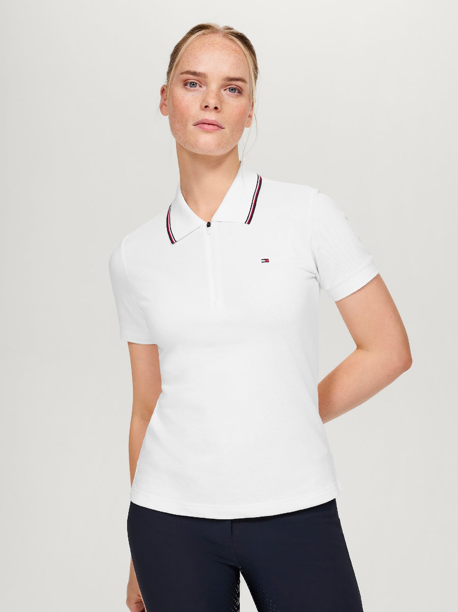 Polo Top Tommy Hilfiger Camden 1/4 Zip Short Sleeve Optic White [:small]