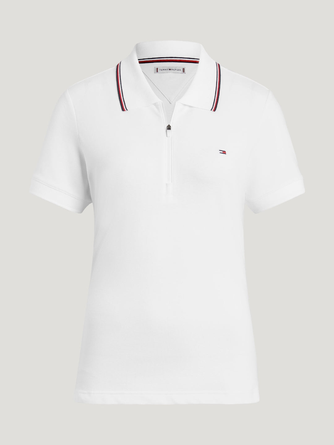 Polo Top Tommy Hilfiger Camden 1/4 Zip Short Sleeve Optic White [:small]