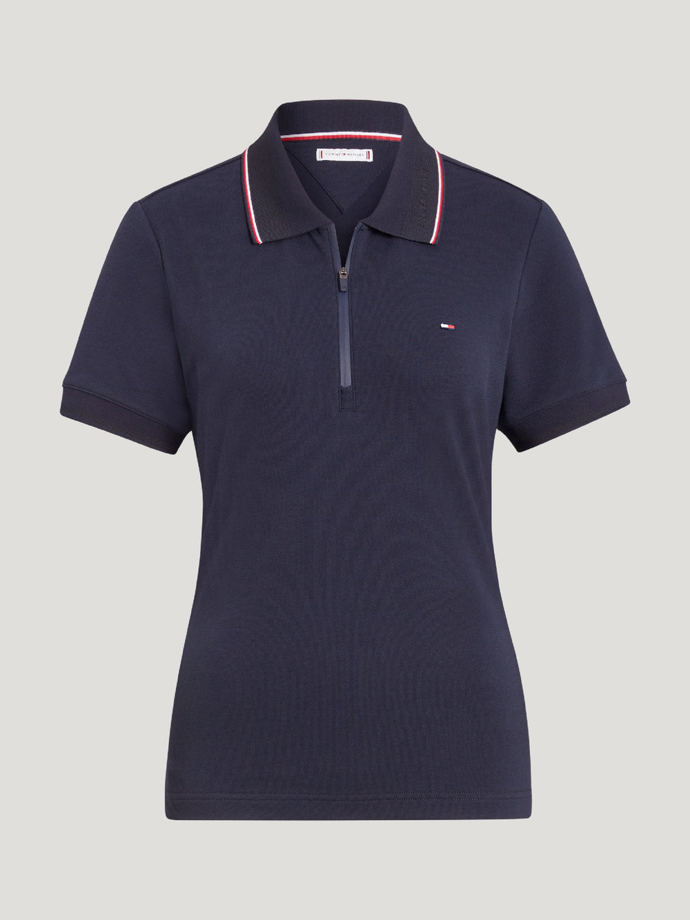 Polo Top Tommy Hilfiger Camden 1/4 Zip Short Sleeve Desert Sky [:large]