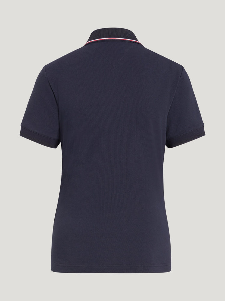 Polo Top Tommy Hilfiger Camden 1/4 Zip Short Sleeve Desert Sky [:large]