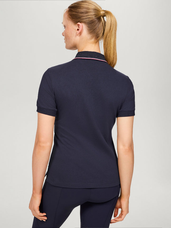 Polo Top Tommy Hilfiger Camden 1/4 Zip Short Sleeve Desert Sky [:large]