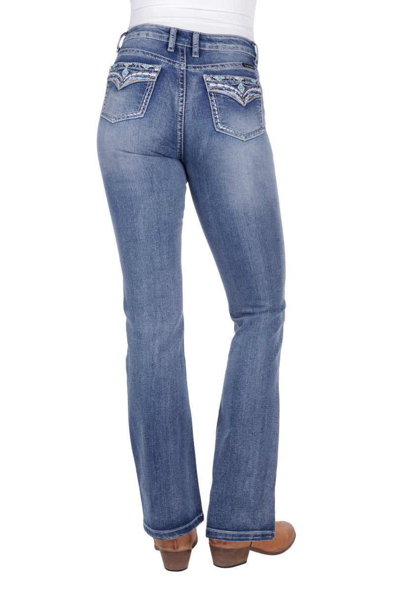 Jeans Pure Western Jemma High Waisted Bootcut 32 Leg Moonshine [:8]
