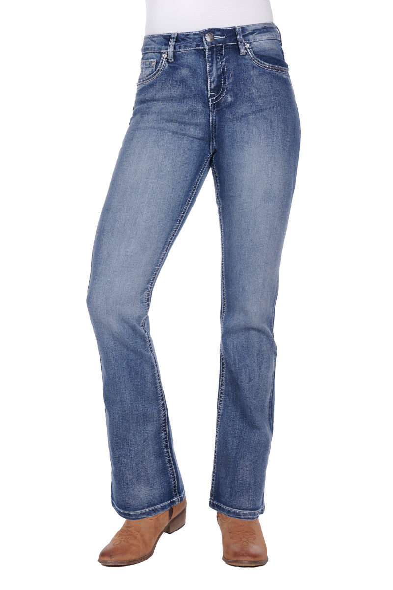 Jeans Pure Western Jemma High Waisted Bootcut 32 Leg Moonshine [:8]