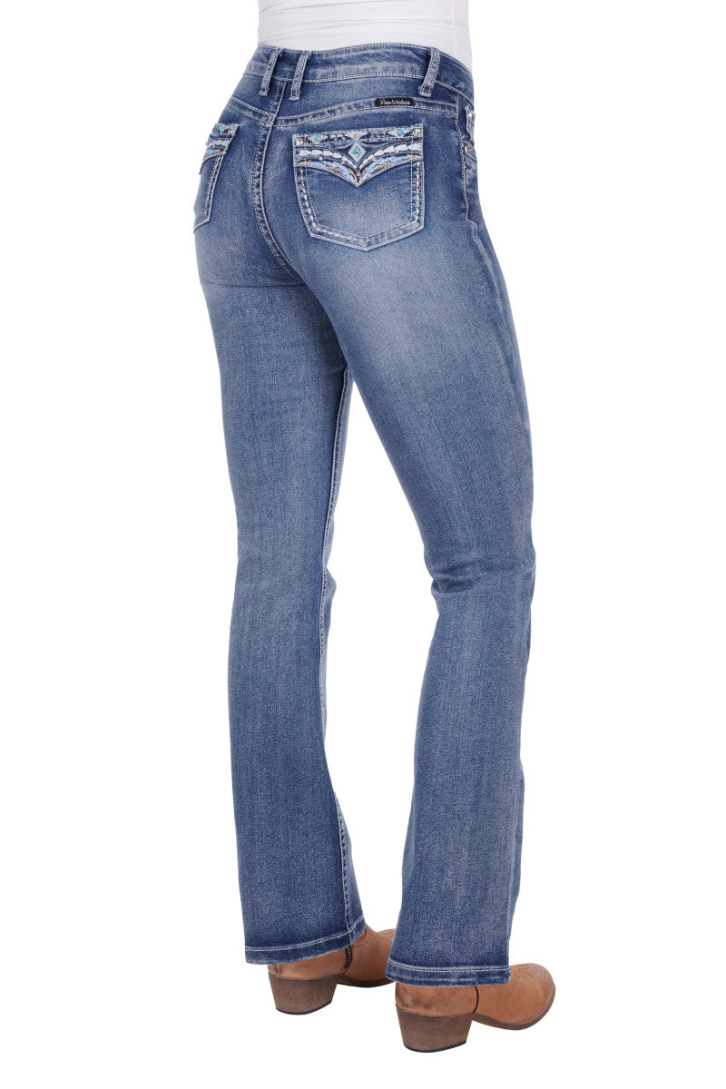 Jeans Pure Western Jemma High Waisted Bootcut 32 Leg Moonshine [:8]