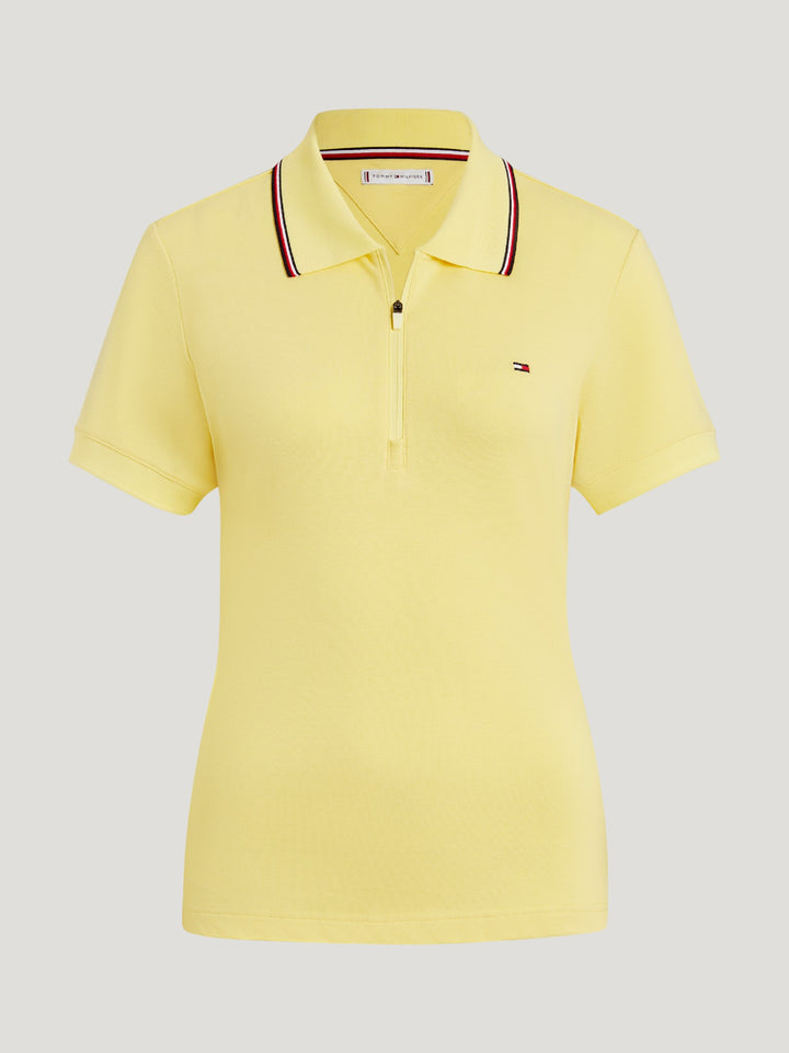 Polo Top Tommy Hilfiger Camden 1/4 Zip Short Sleeve Citronella [:small]